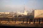 Amtrak Chicago yard, with Sears Tower as backdrop