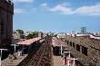 View from the crossover at Belmont station on the Red & Brown lines, looking north