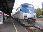 Amtrak #11, the Coast Starlight, pauses during a smoke stop at Portland Union Station.