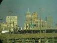Buildings in downtown Newark (with U.S. 22 in the foreground) as seen from the Airport rail station.