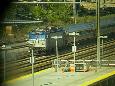 Southbound Acela Regional train bound for Washington, DC passes nonstop under Airport station.