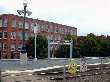Beyond Haverhill platform is the building where some stood in line for ice cream