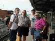 At Braintree commuter rail station, group awaits train to Boston
