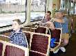 Michael, Steve, & Skip on Red Line as traffic streaks by on the Dan Ryan