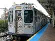 Skokie Swift (Yellow Line) train at Dempster station in Skokie