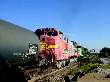 Freight train crosses over diamonds at Joliet