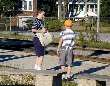 Michael & Isak play during layover in Blue Island