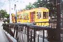 Teco streetcar laying over at the Centennial Park station in Ybor City