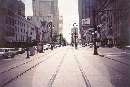The crossover tracks between the St. Charles and Canal Streetcar lines