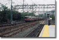 Eastbound Metro North express arriving approaching Stamford