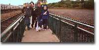 Group shot taken on the high-level platform in Montauk. Train on which we arrived from Jamaica is on the right, while train we are about to take inbound is on the left.