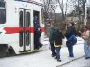Group boards #10 trolley at Malvern Loop