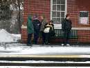 Group awaits inbound R3 train in West Trenton